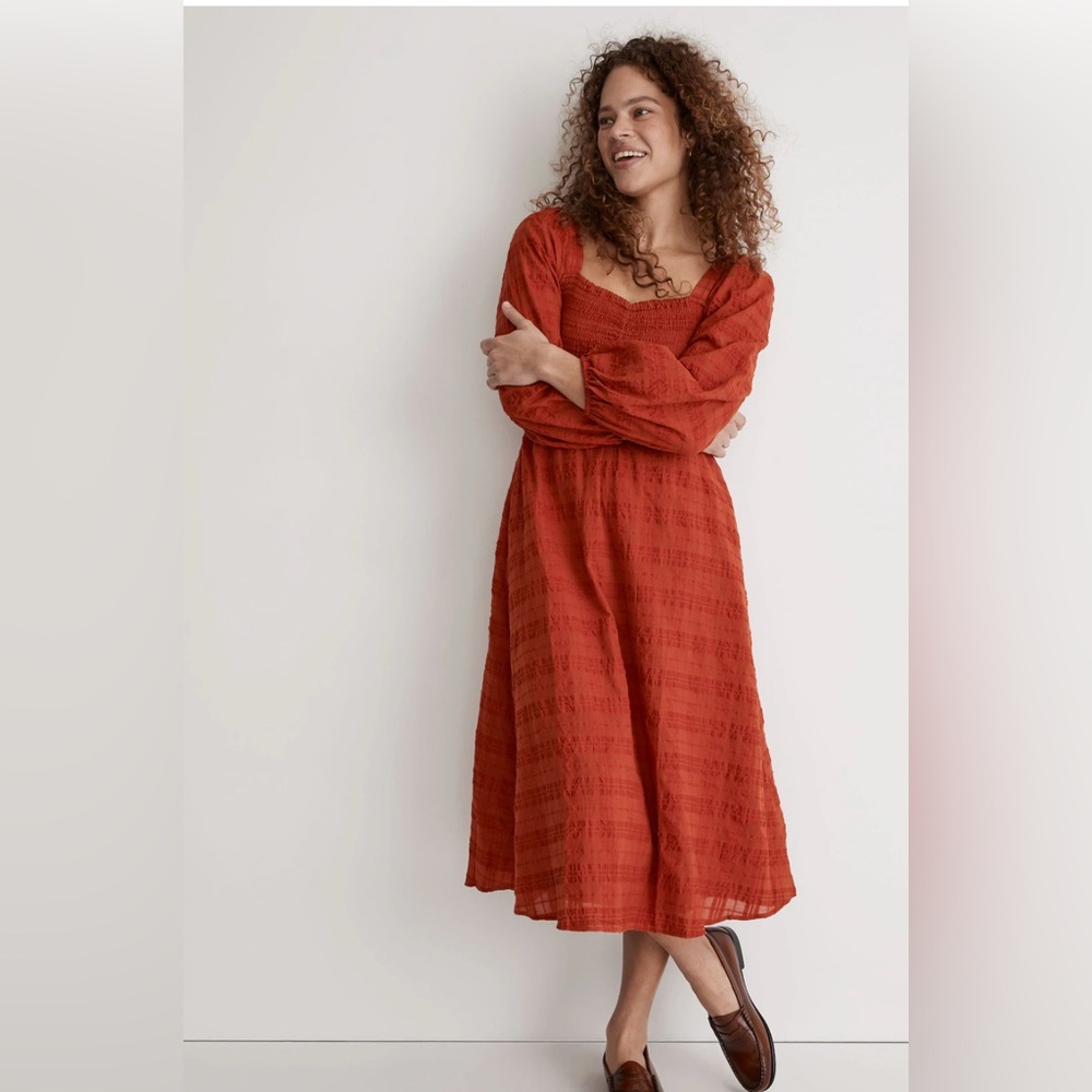 Madewell Lucie Sweetheart Red Midi Dress